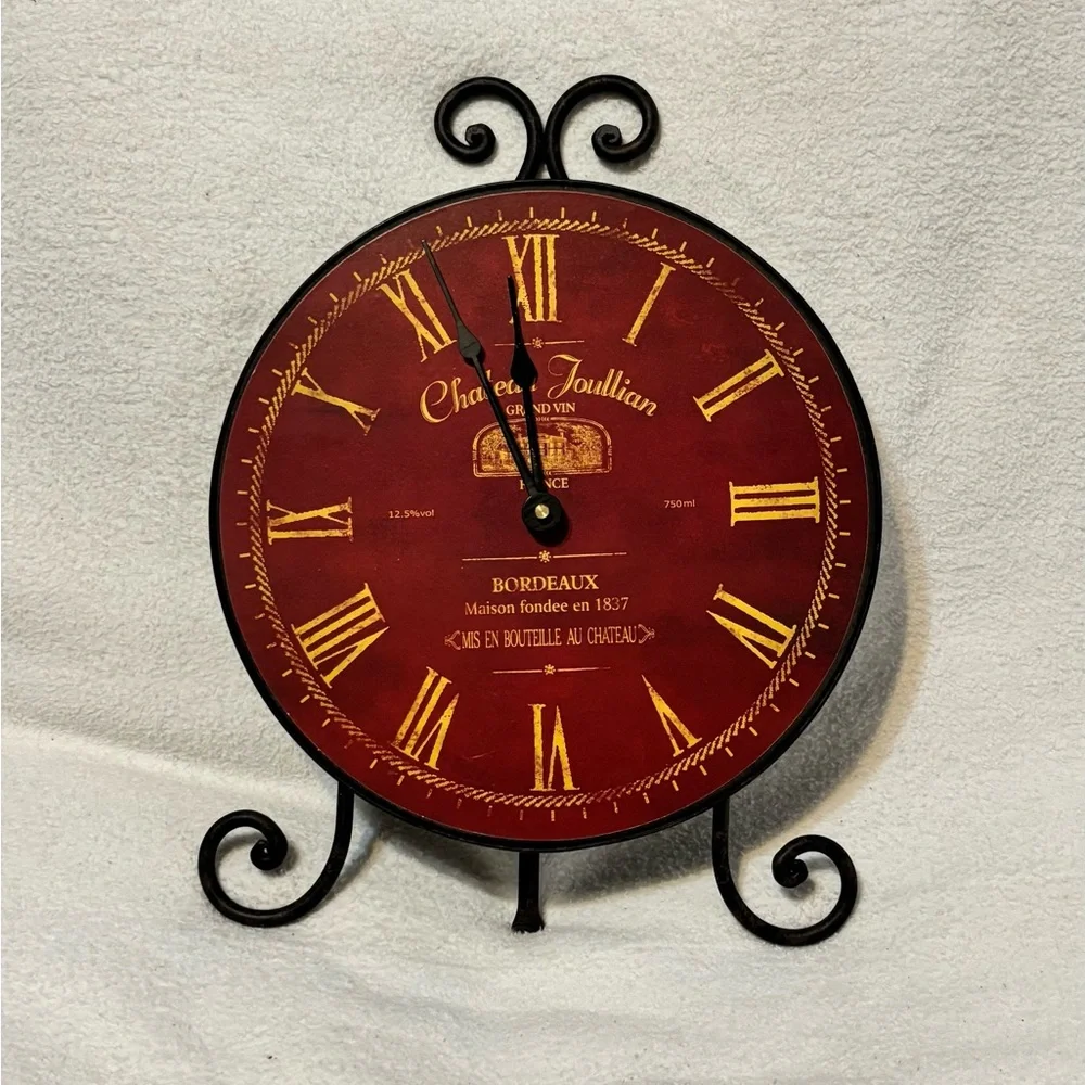 Vantage Bordeaux Red Decorative Wall Clock
